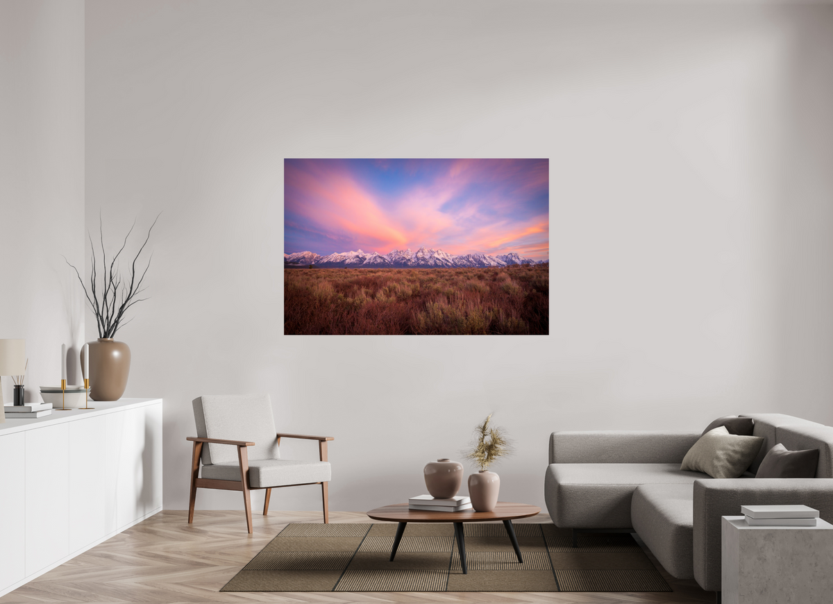 66 x 44″, Photo Print On Fuji Crystal DP II Sunrise in Grand Teton