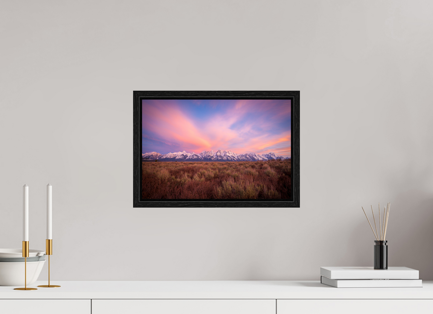 15 x 10″, Floater Frame Sunrise in Grand Teton