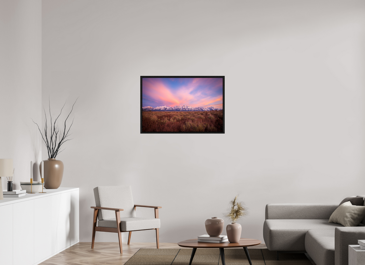 36 x 24″, Floater Frame Sunrise in Grand Teton