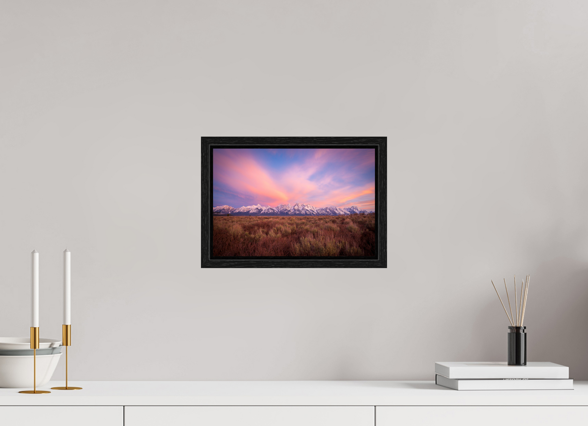 12 x 8″, Floater Frame Sunrise in Grand Teton